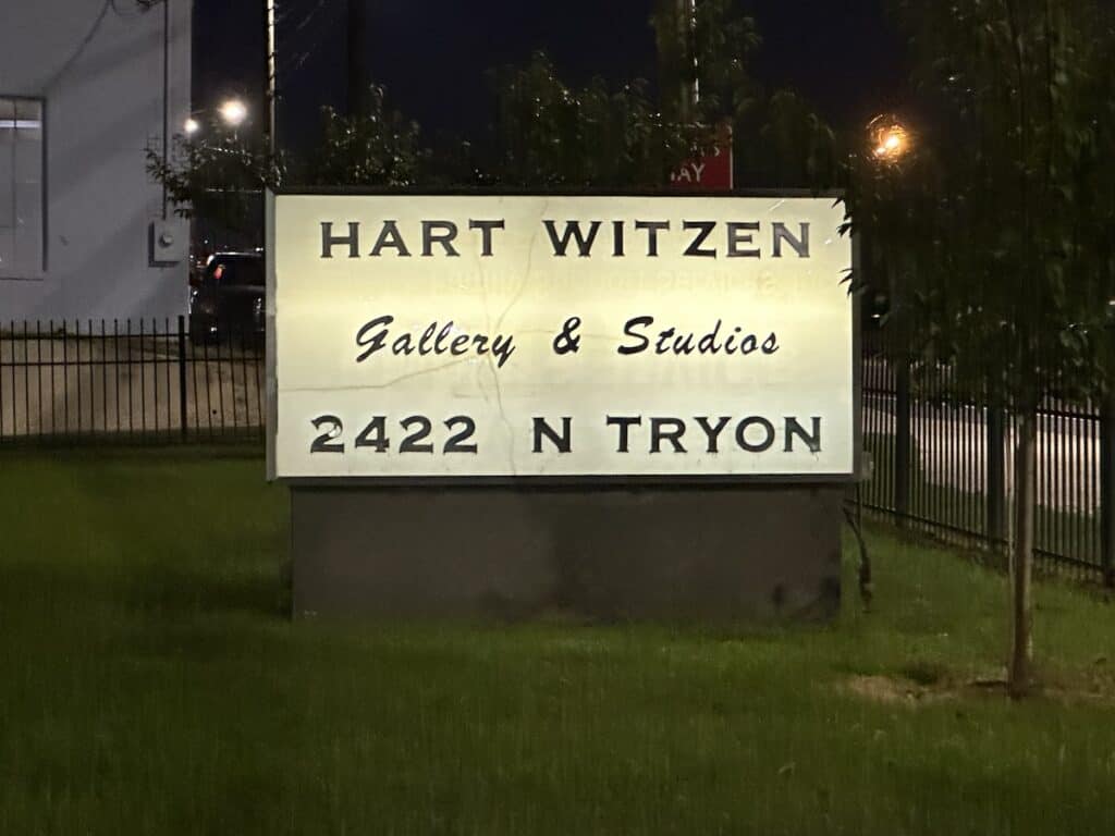 sign that says hart witzen gallery and studios