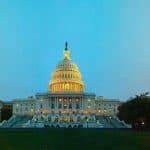 United States Capitol Building In Washington Dc At Night Time
