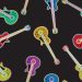 Electric Guitar Pattern Abstract Seamless Texture Vector Art Illustration