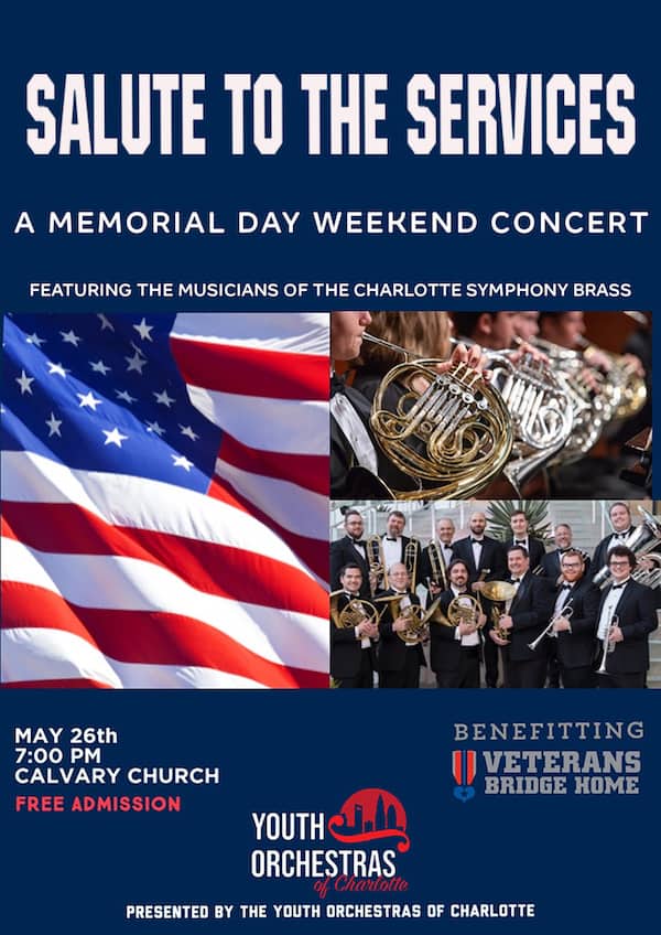 poster for free Memorial Day concert in Charlotte