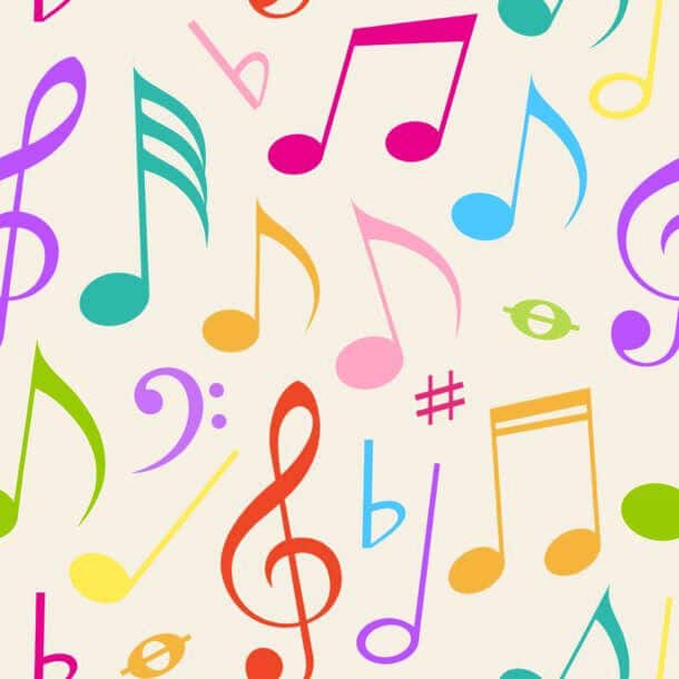 Abstract Vector Seamless Pattern With Music Notes