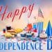 National Holidays Celebration And Patriotism Concept Food And Drinks Decorated For American Independence Day Party Over Evening Sky Background Foo