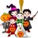 Halloween Children Trick Or Treating In Halloween Costume