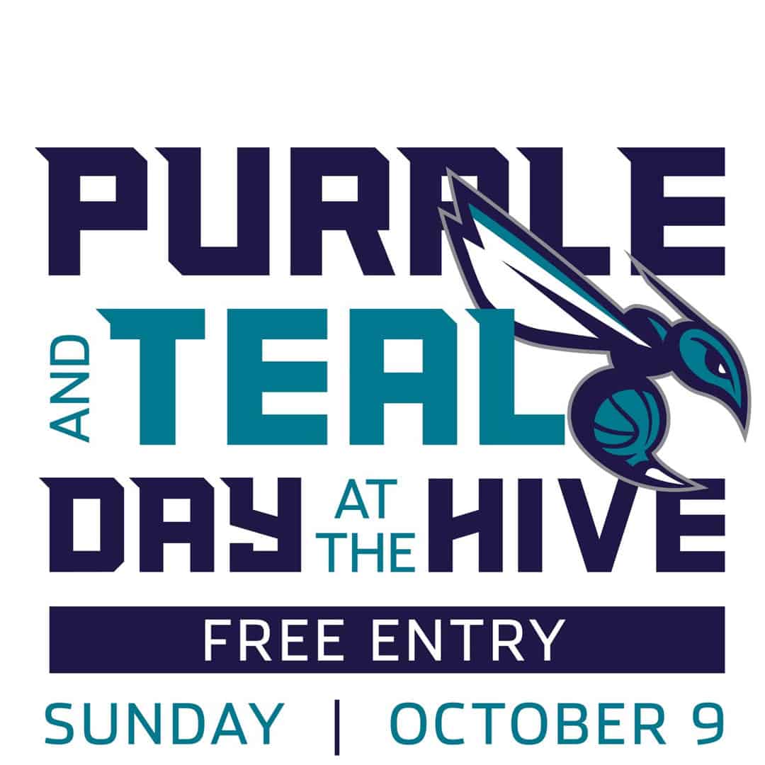 Purple and Teal Day at the Hive free scrimmage, but you need