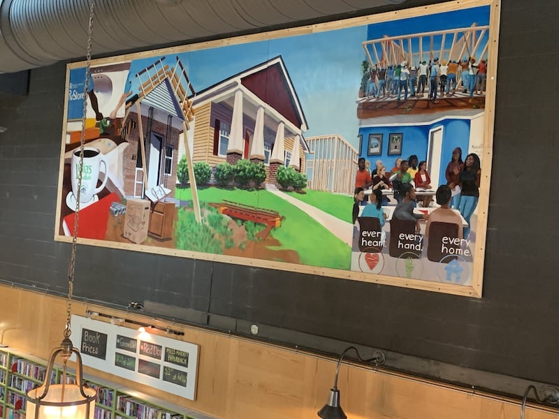 artwork at Julia's Cafe and Books in Charlotte