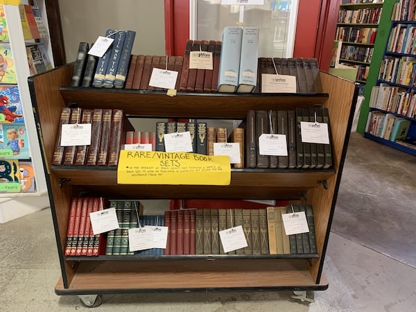 Vintage books at Julia's Cafe and Books in Charlotte