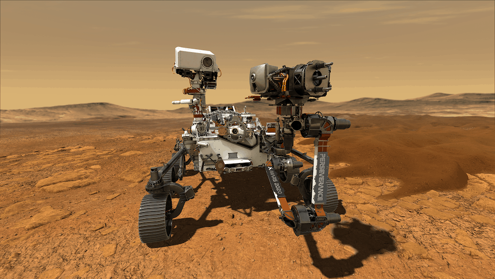 Illustration of NASA's Perseverance rover on Mars