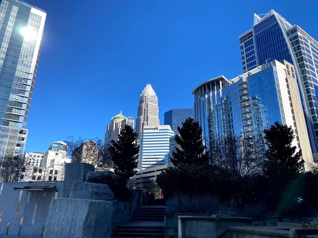 View of Charlotte skyline from Romare Bearden Park