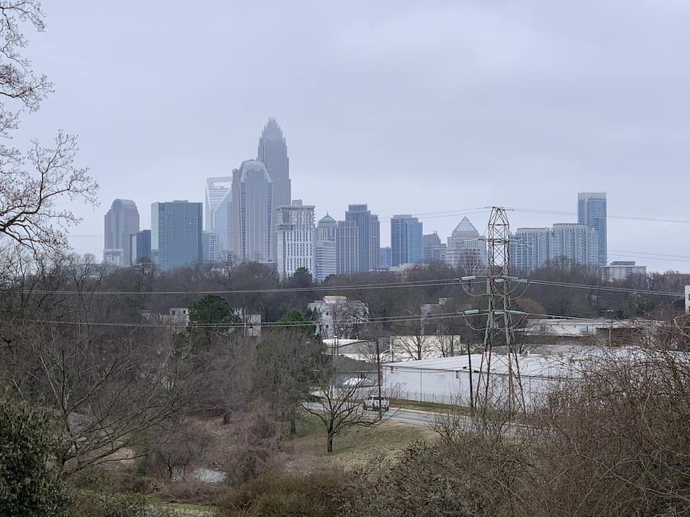 View of Charlotte skyline from Cordelia Park