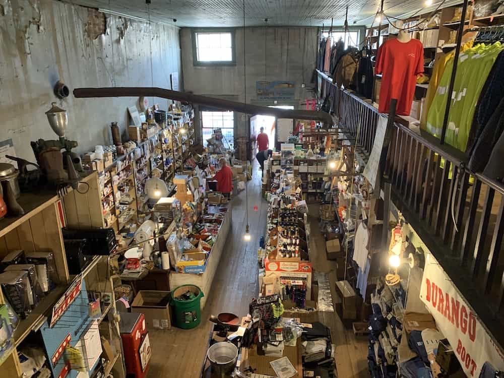Interior of Davis General Store, from 2nd floor