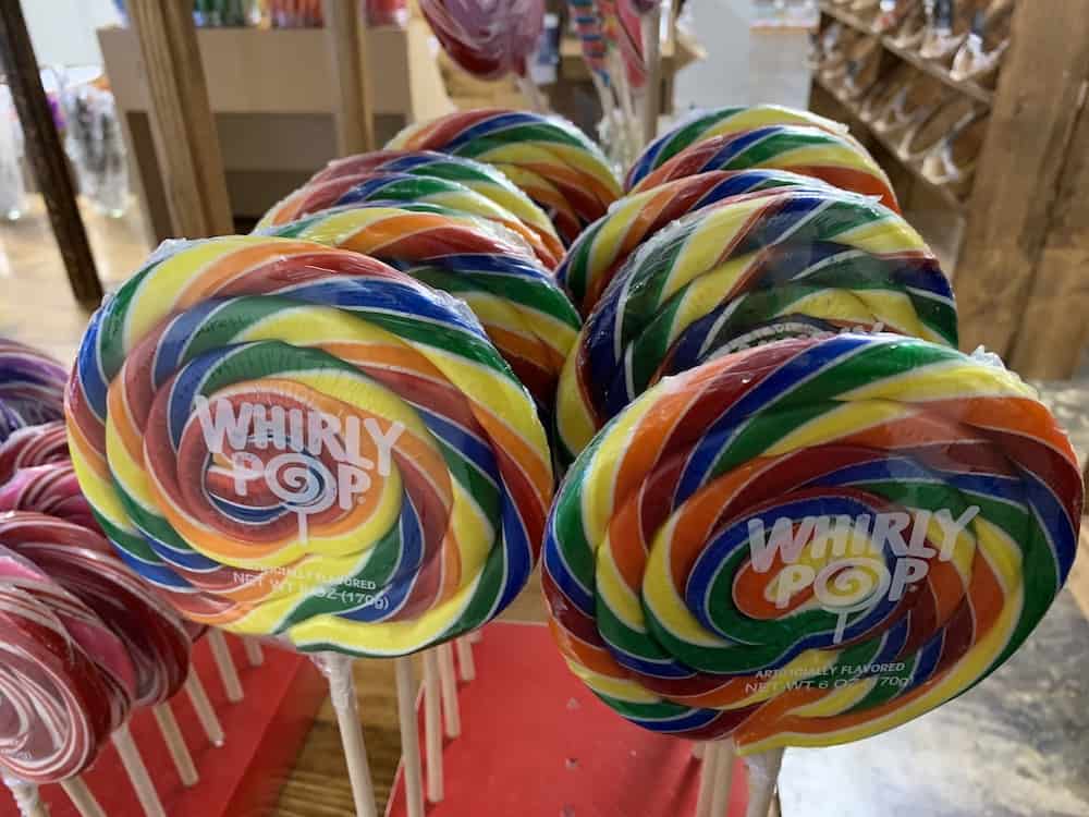 Big colorful lollipops at James Sweet Spot in Kannapolis