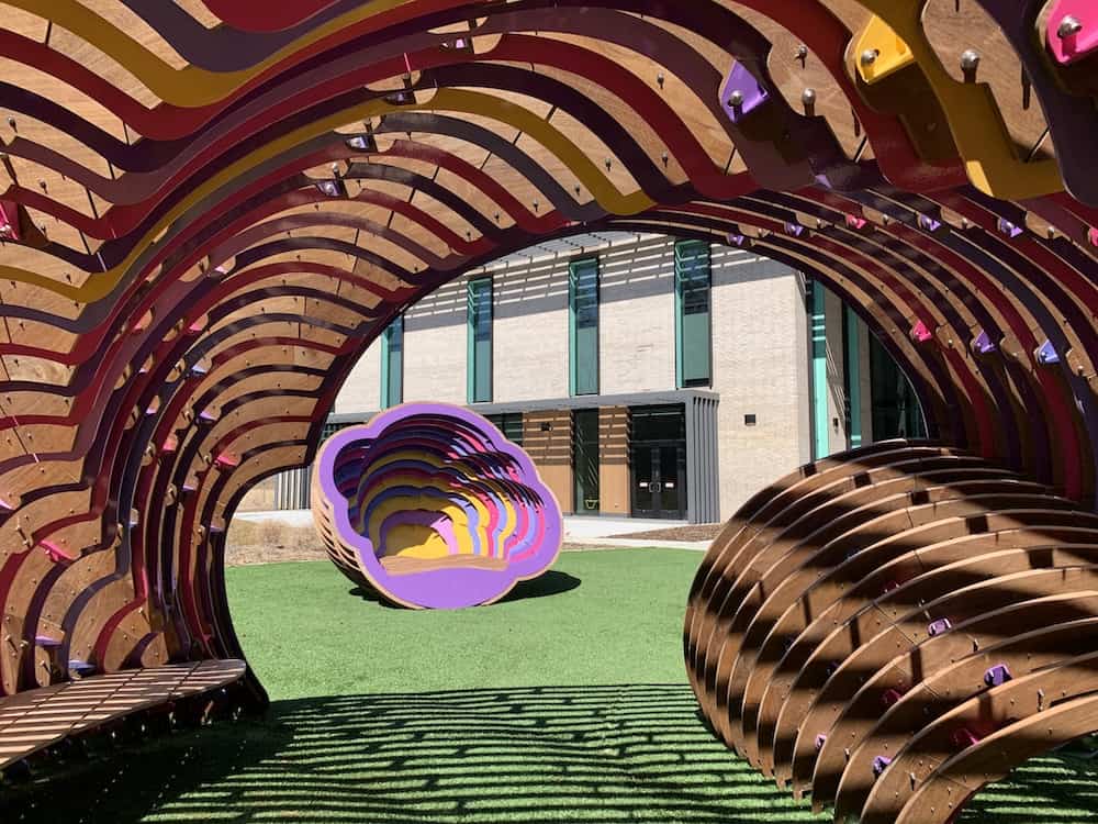 colorful sculpture nested hive