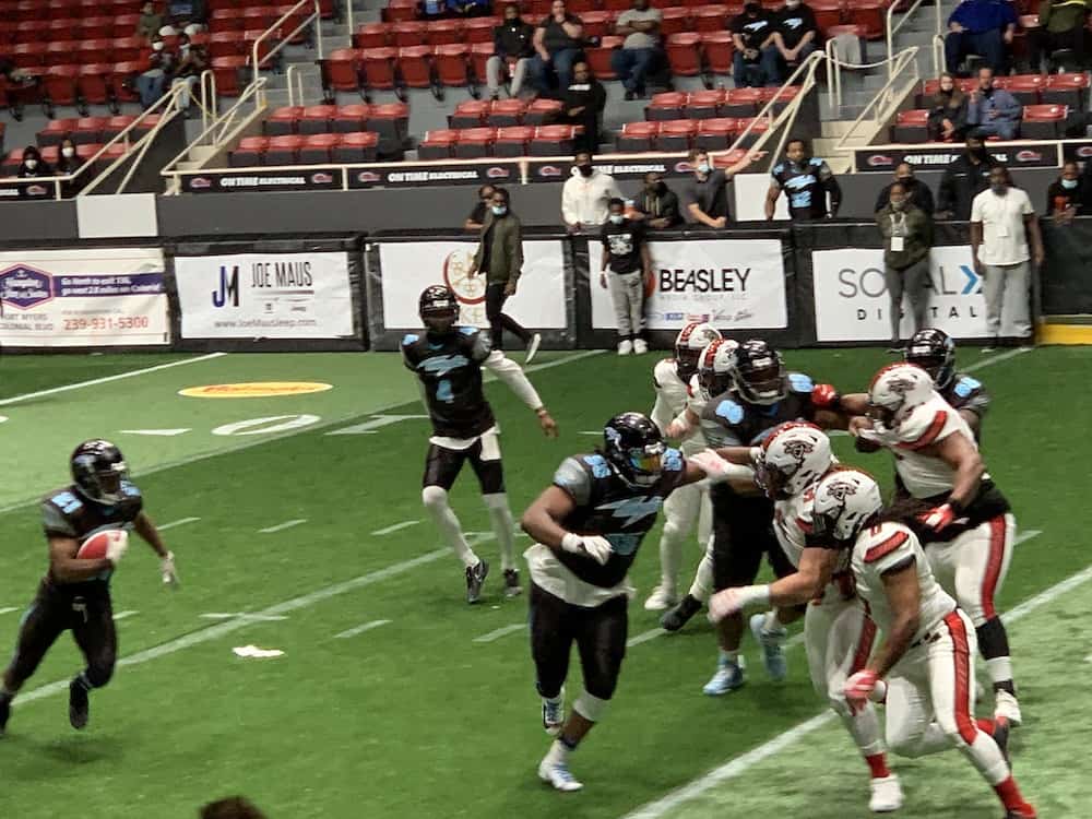 charlotte thunder arena football player running