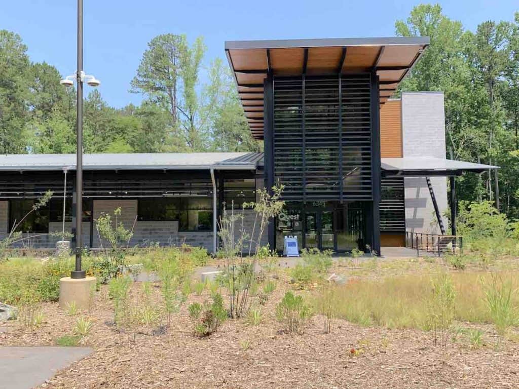 Exterior of Quest Nature Center in Huntersville, NC