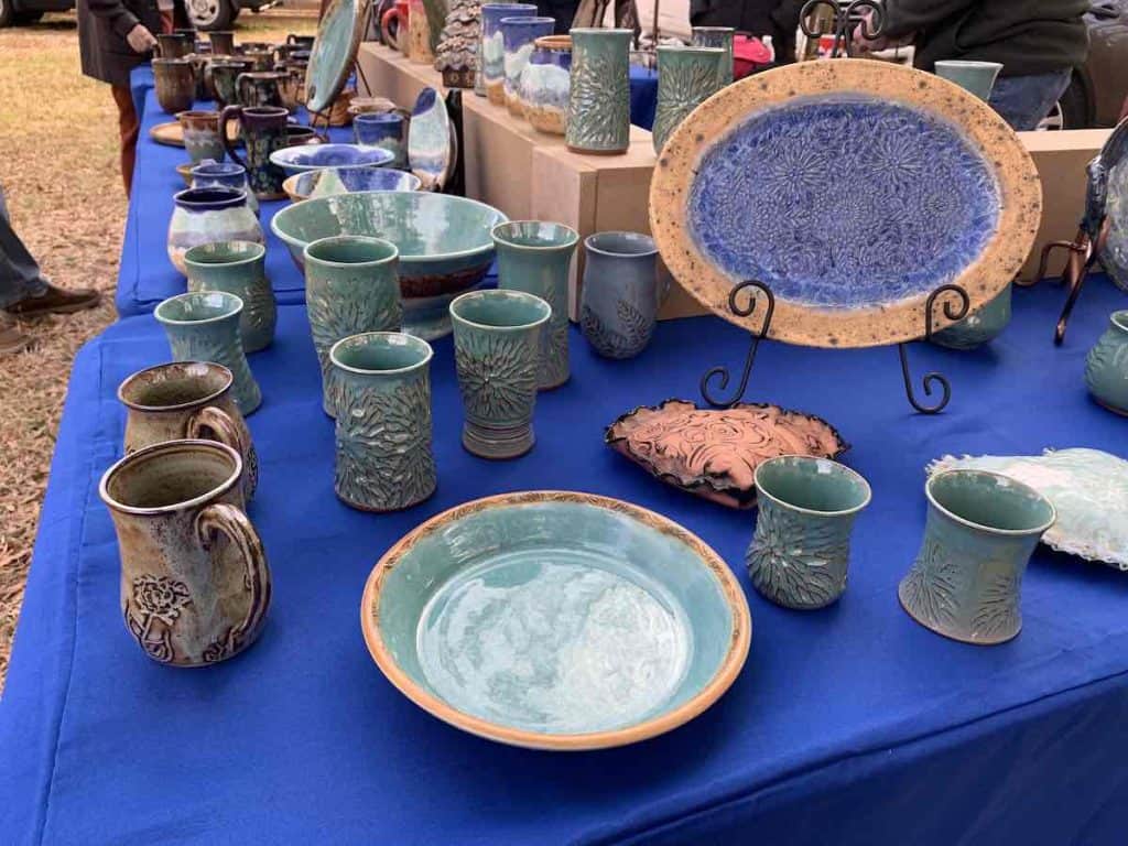 Pottery on a table
