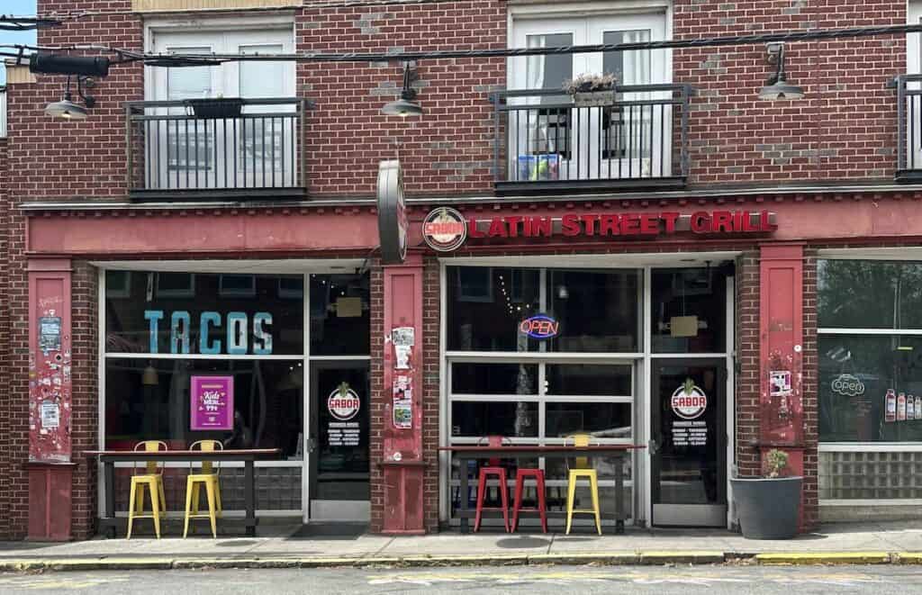 Exterior of Sabor Latin Street Food on N. Davidson Street in Charlotte, NC