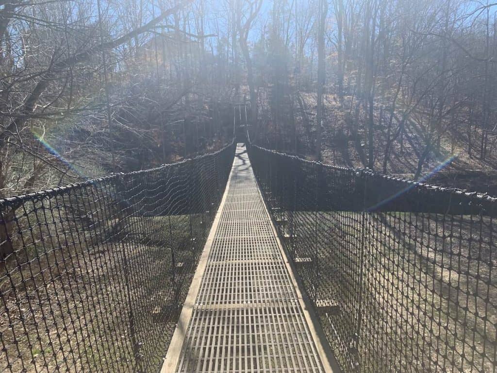 suspension bridge over 12 Mile Creek