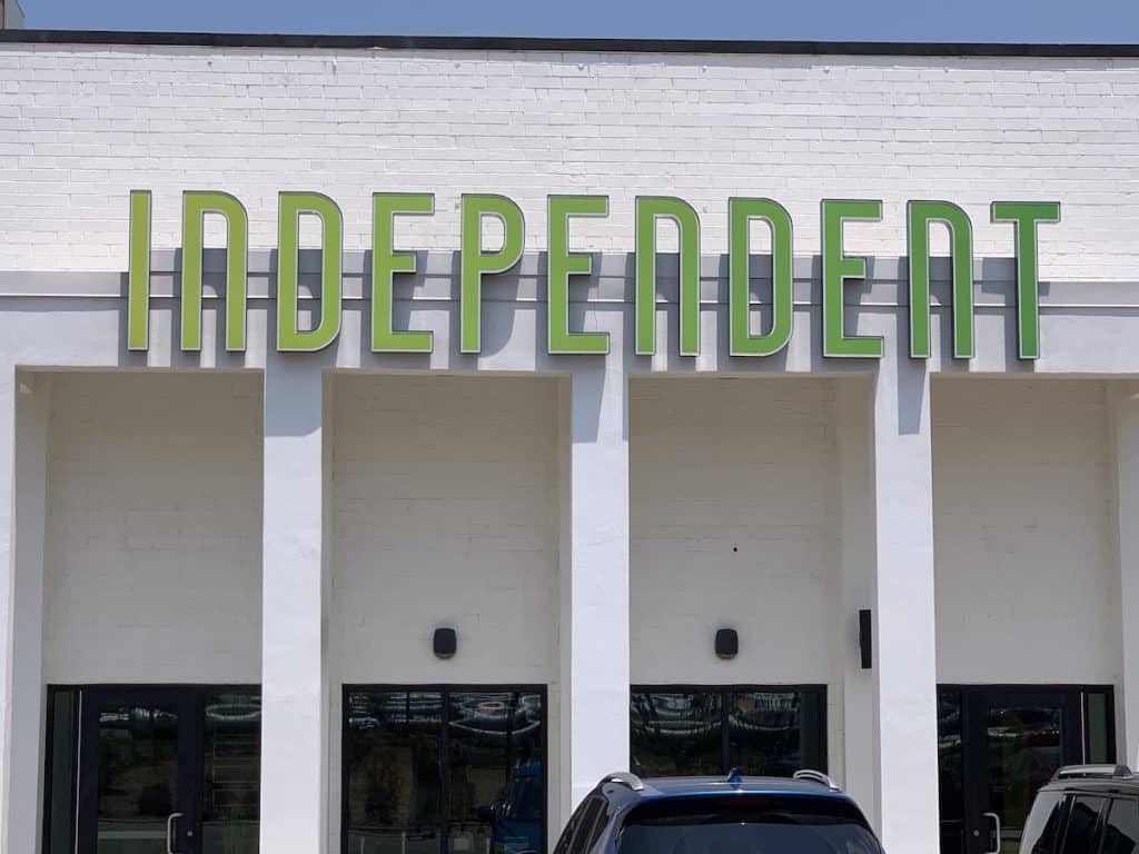 Sign on Independent Picture House in Charlotte, NC