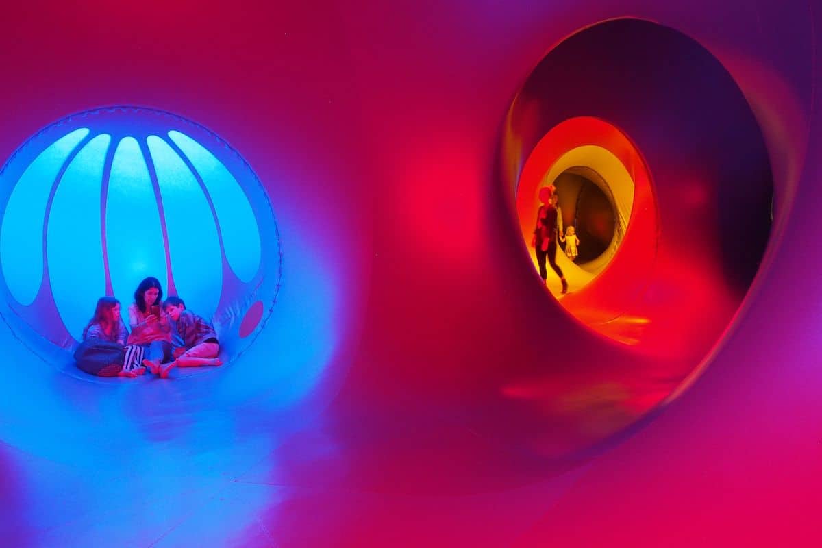 Interior of Luminarium sculpture