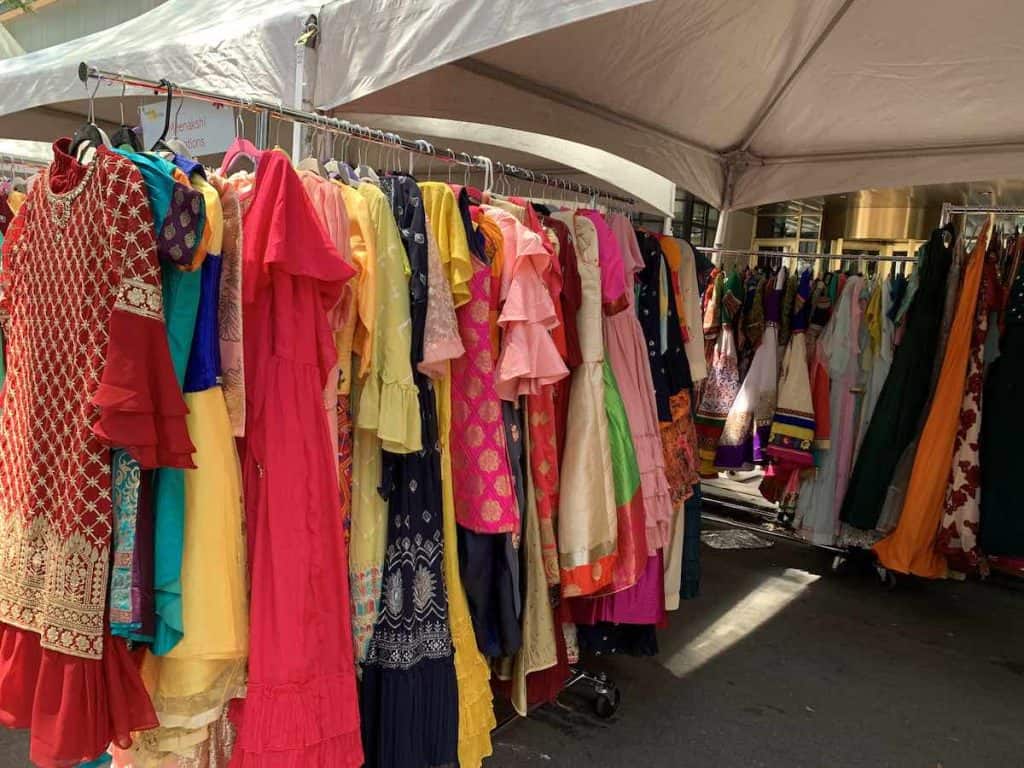 Colorful dresses for sale at Festival of India in Charlotte