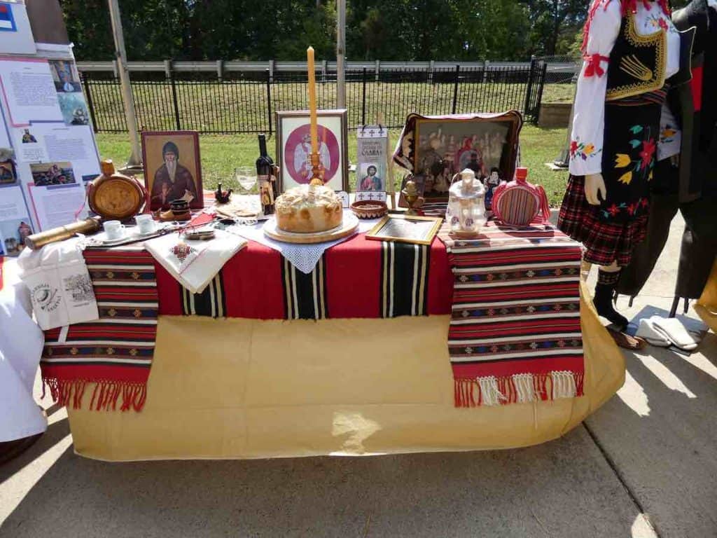 Cultural table at Serb Fest at St. Simeon Serbian Orthodox Church, Charlotte, NC.