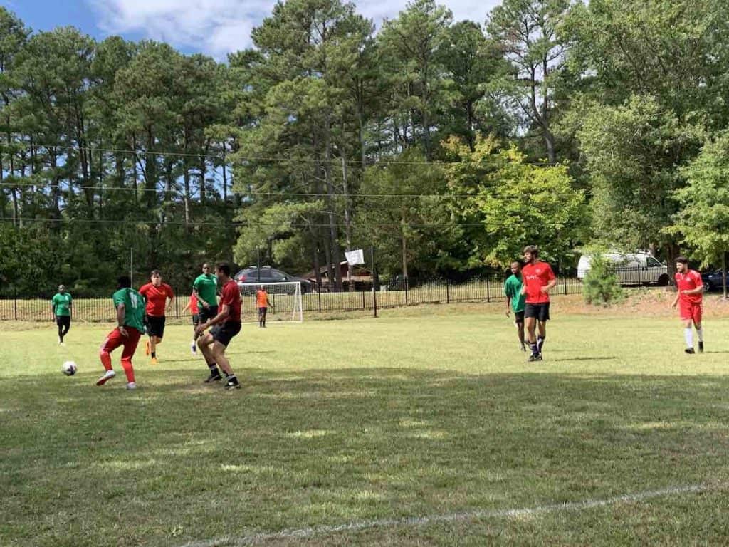 Soccer match at Serb Fest at St. Simeon Serbian Orthodox Church, Charlotte, NC.