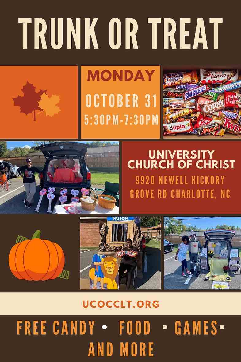 Trunk or Treat at University Church of Christ Charlotte On The Cheap