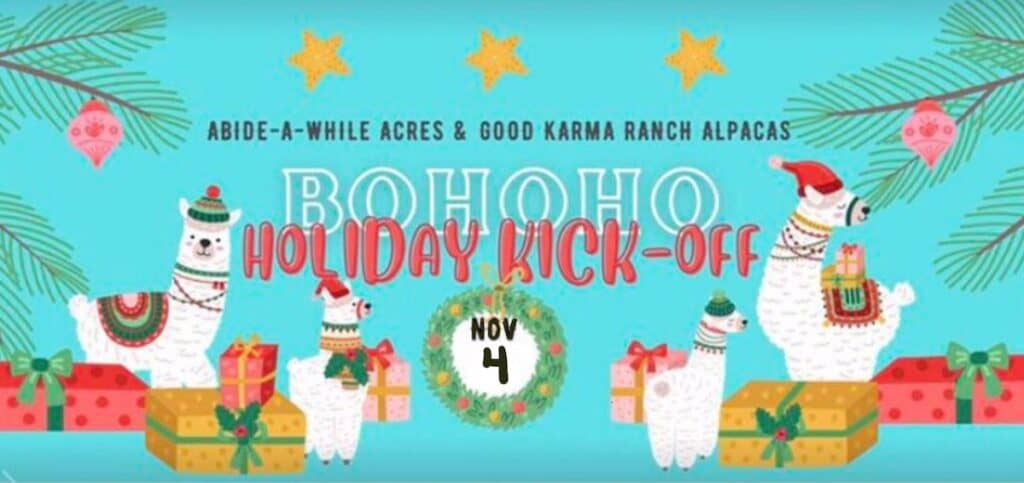 banner for Bohoho holiday kickoff