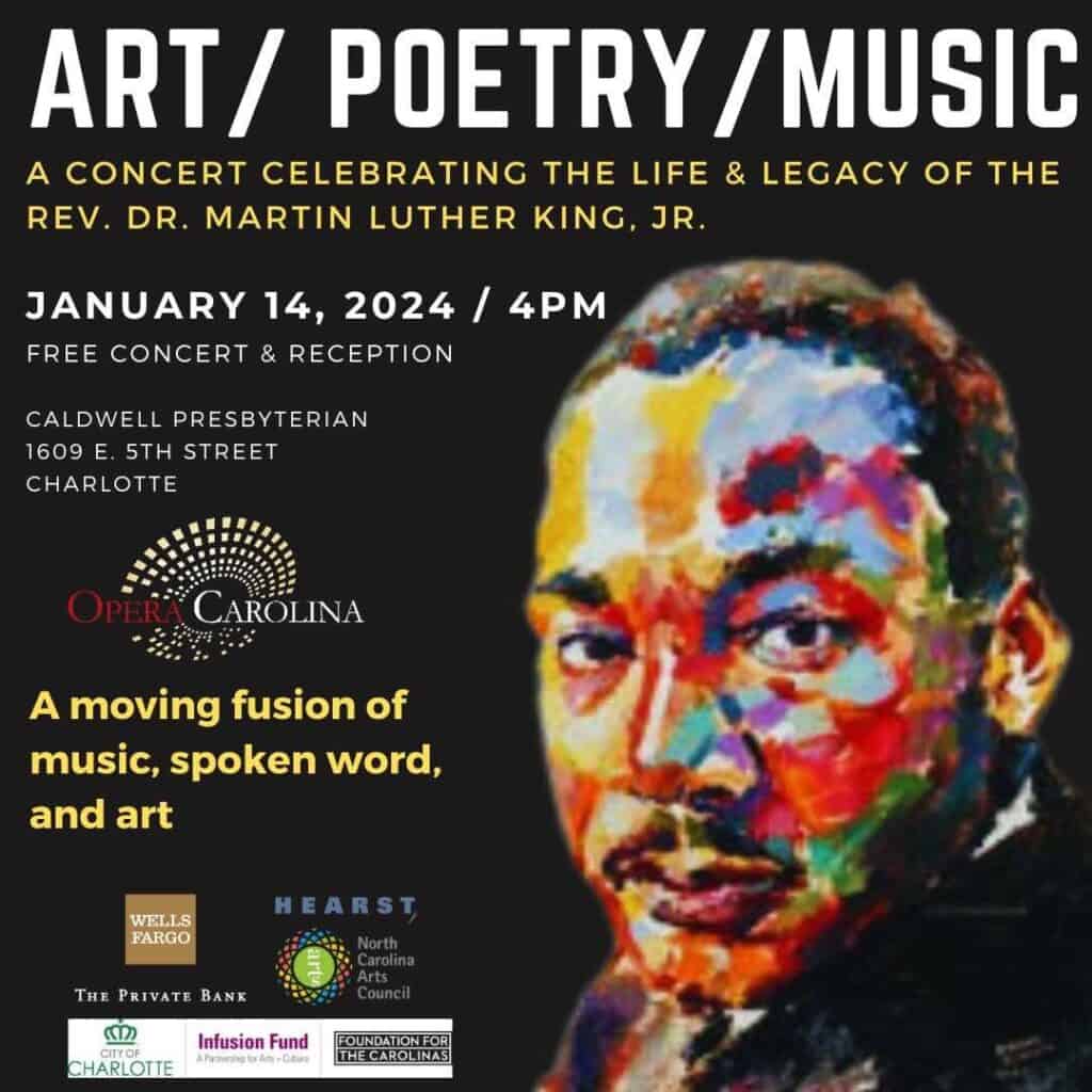 poster for art/poetry/music mlk day event