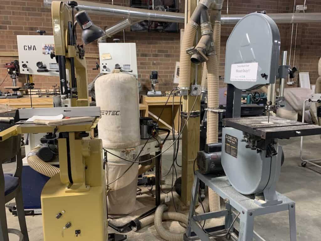 Power tools for woodworking at Makerspace Charlotte