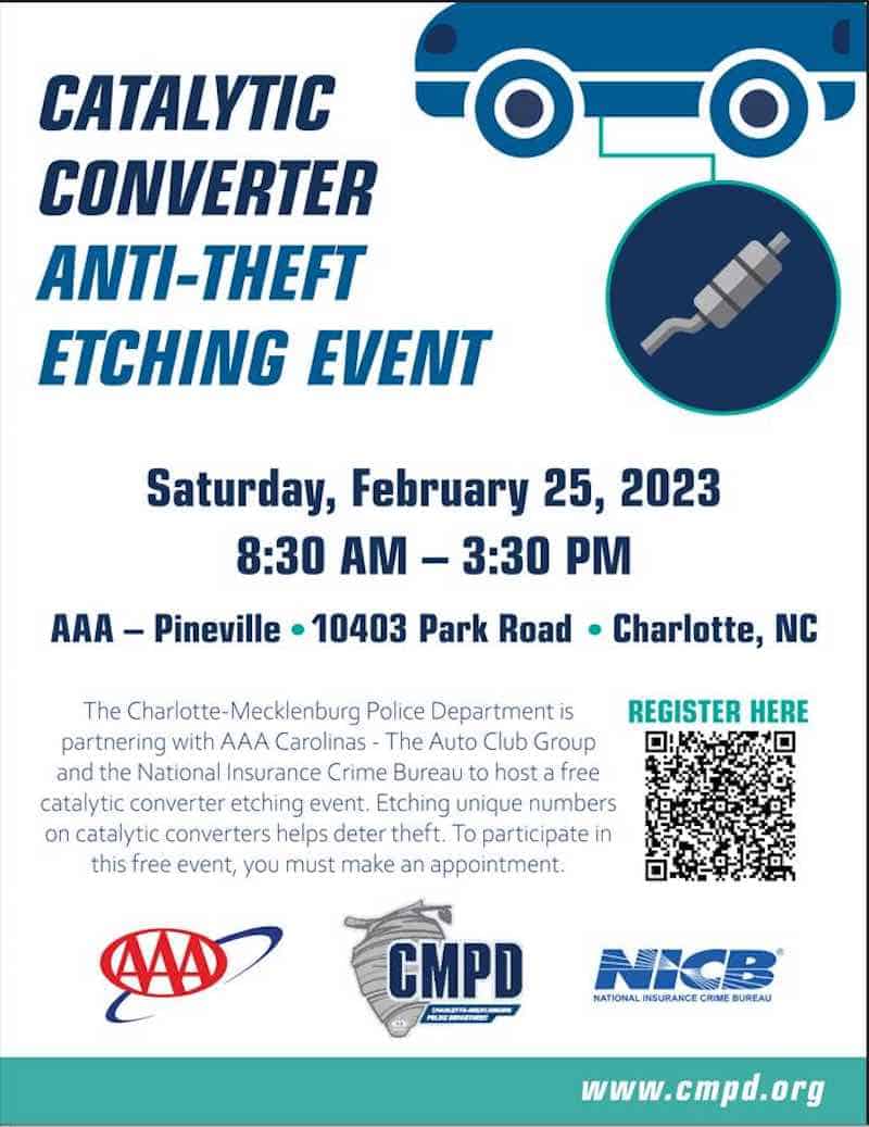 Free Catalytic Converter AntiTheft Etching Event with CMPD Feb 25