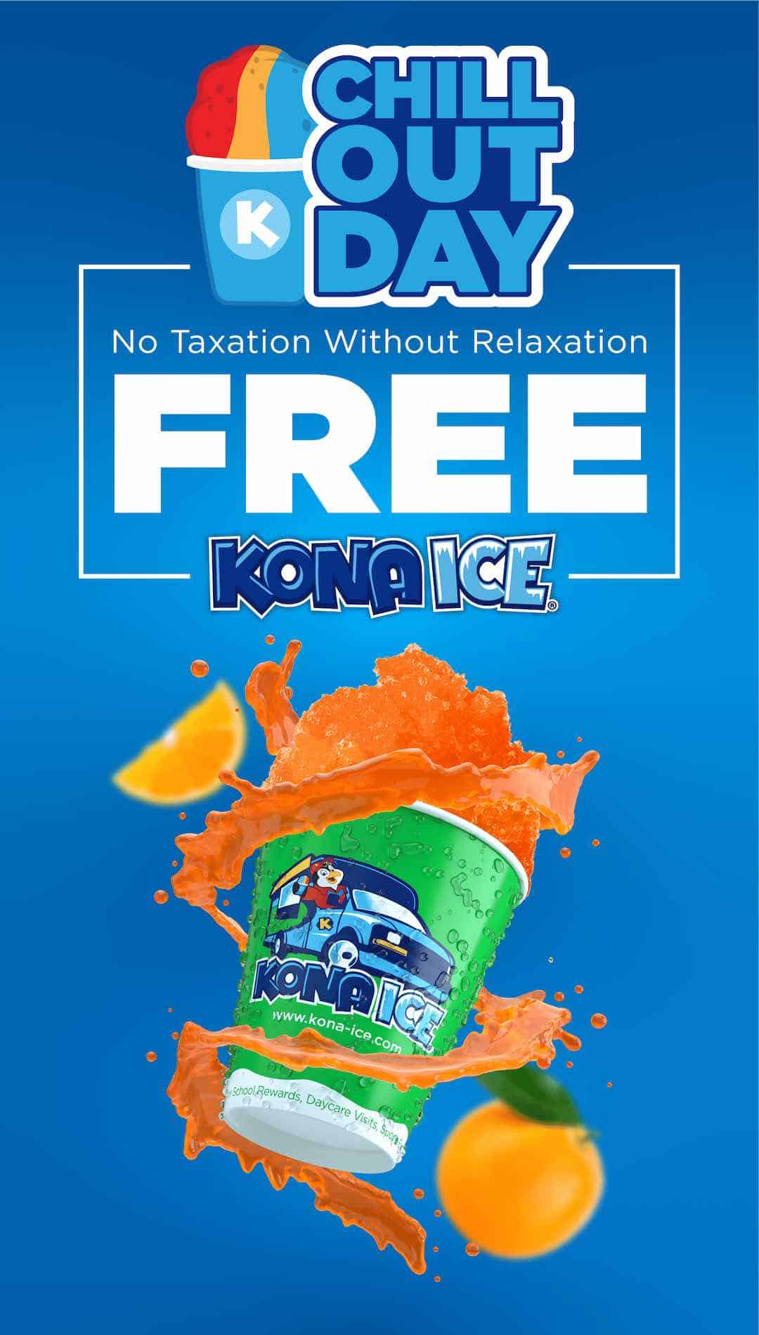 Chill out day at kona ice free shaved ice on tax day charlotte on