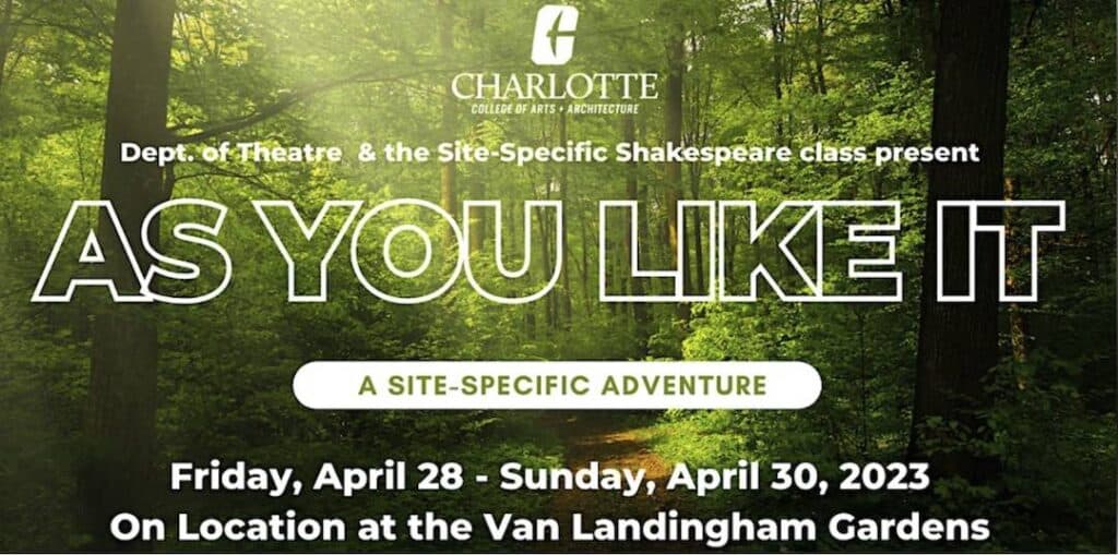 poster for UNC Charlotte's As You Like It