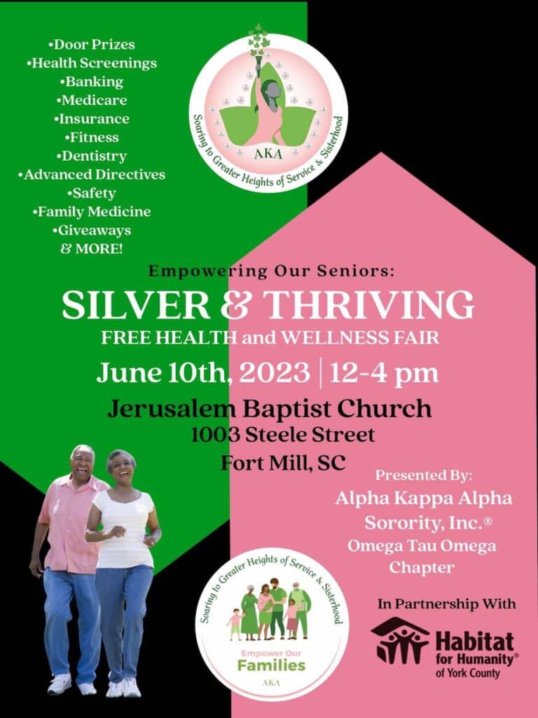 poster for silver & thriving health and wellness fair