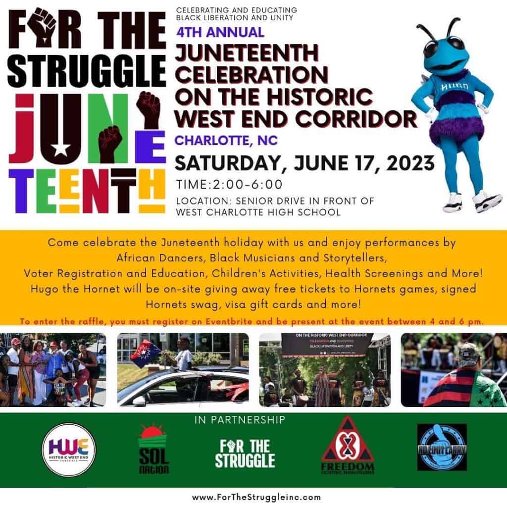 poster for Juneteenth celebration on historic west end corrider
