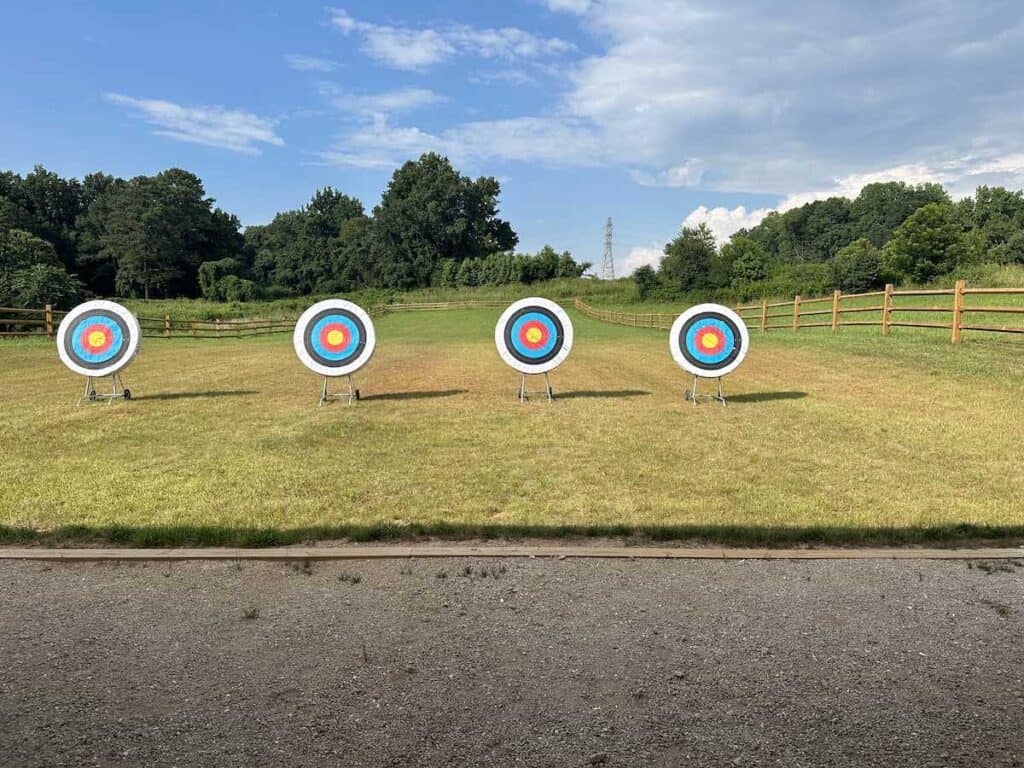 archery range with four targets