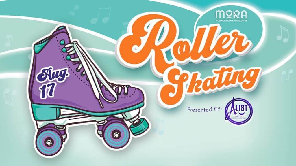 banner for roller skating at Summer Breeze