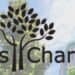 TreesCharlotte logo with Charlotte skyline background