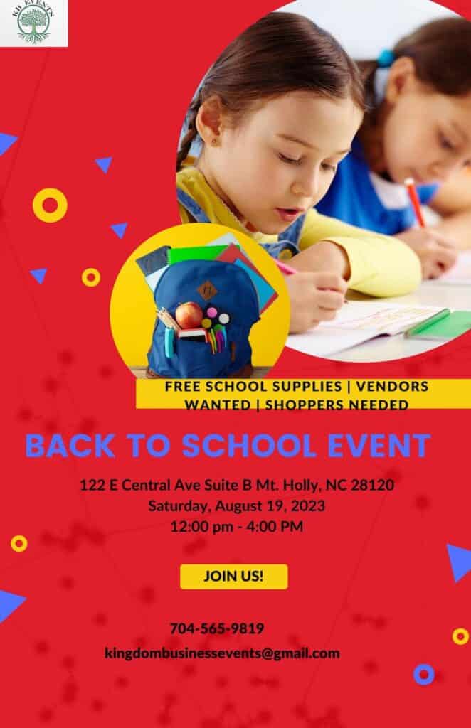 flyer for back to school event