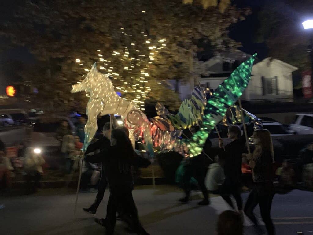 lantern in parade in mount holly