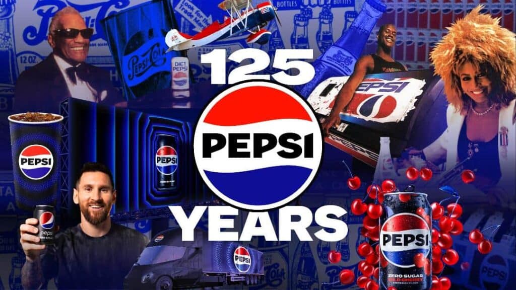 banner for Pepsi 125 year anniversary