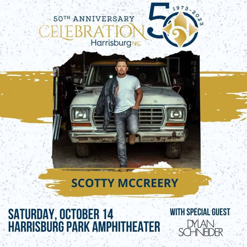banner for Harrisburg's 50th Anniversary of Celebration