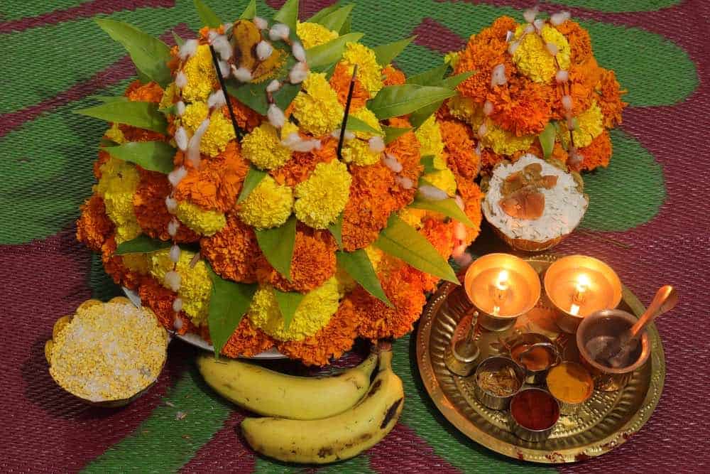 Bathukamma, a colorful stack of flowers