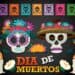 Dia de Muertos illustration on black background