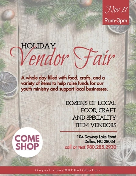 flyer for vendor fair