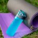 yoga mat and water bottle outside