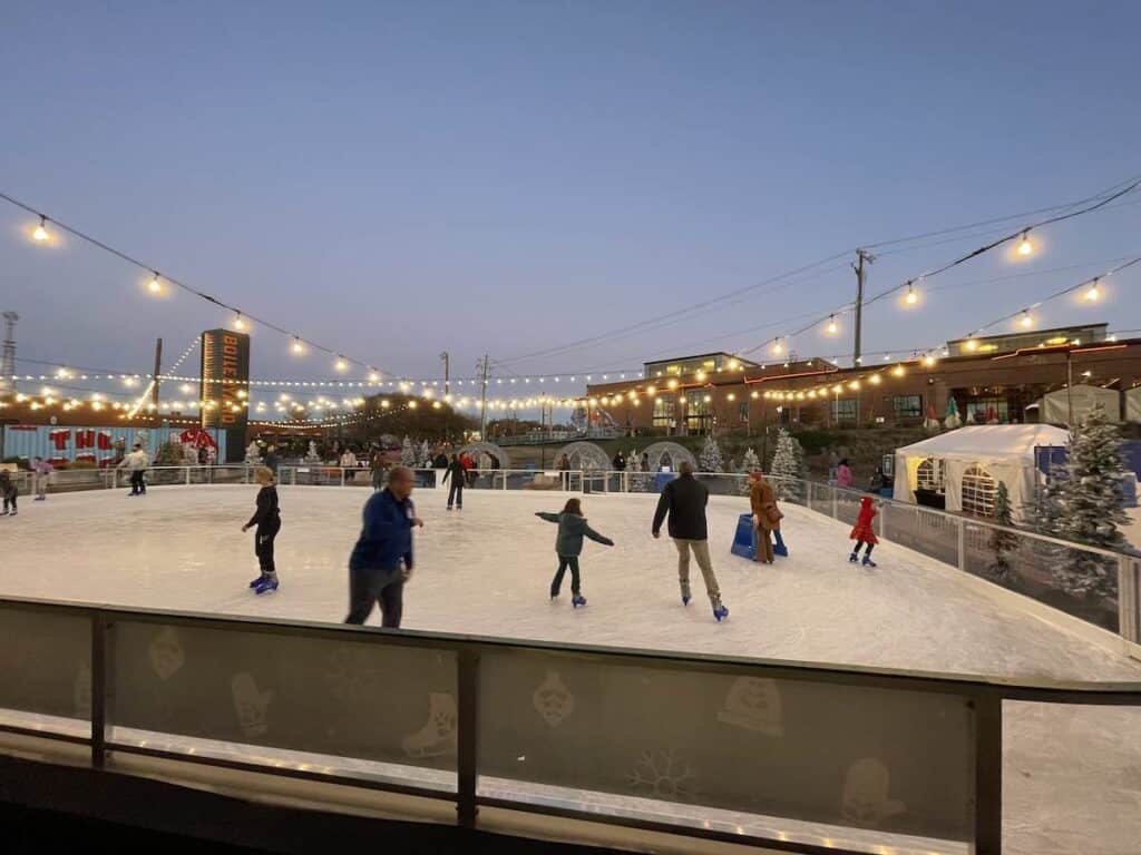 skating rink at Camp North End in Charlotte