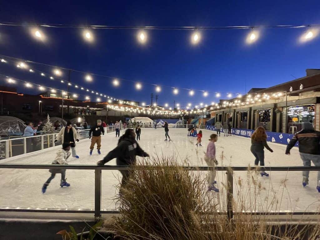 Skating rink at Camp North End in Charlotte