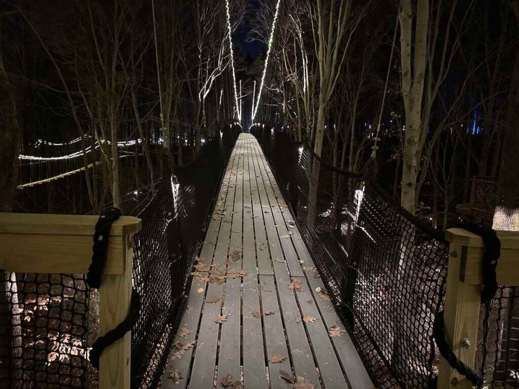 suspension bridge in Whitewater Center in Charlotte
