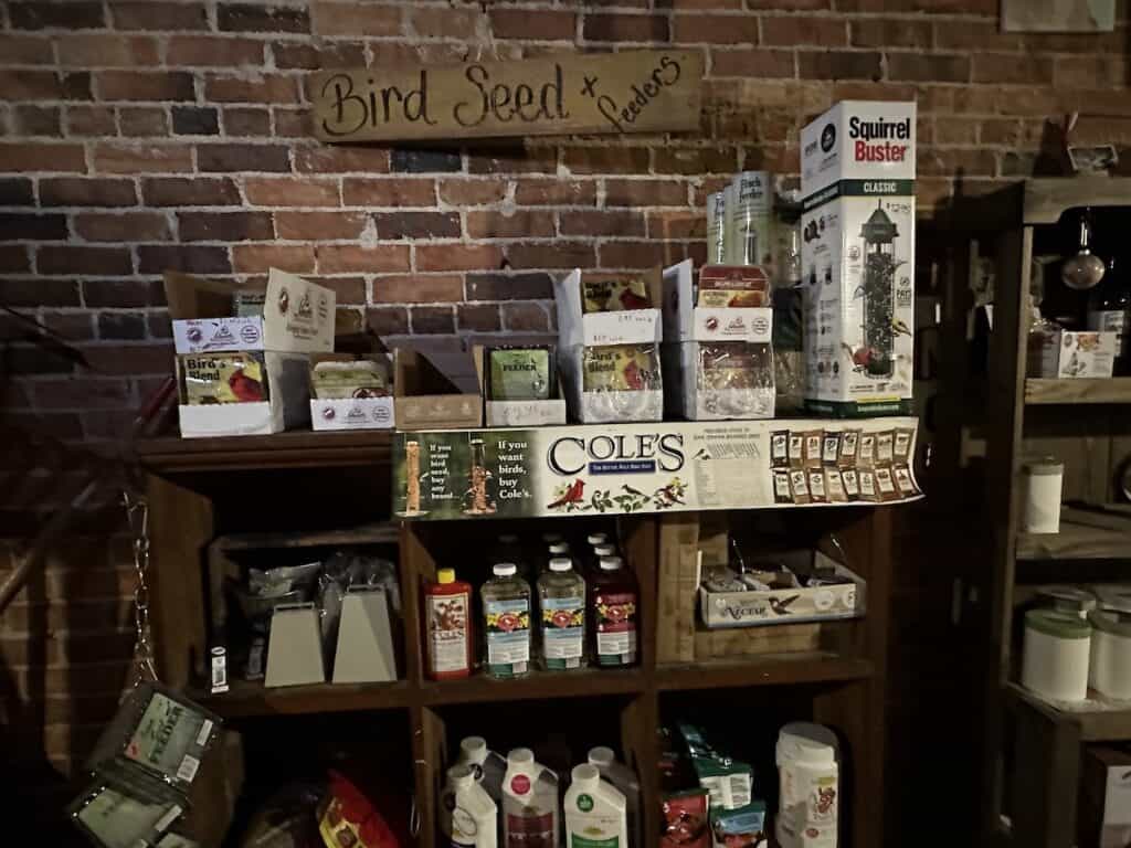 Birdseed and bird feeders